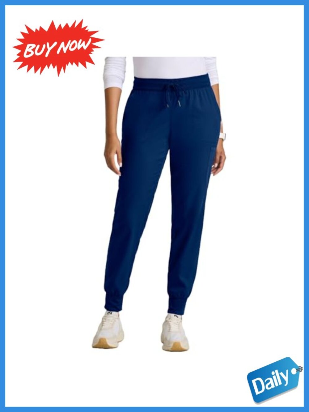 Women's Medical Scrub Joggers Mid-Rise 6-Pocket Natural Stretch Soil Release
